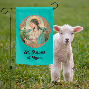 2-sided St. Agnes of Rome (BK 006) Garden Flag