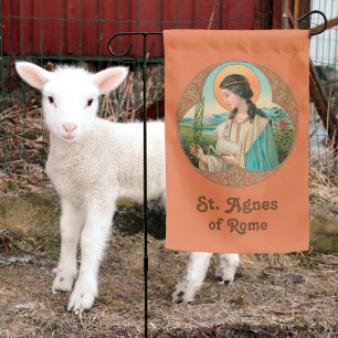 2-sided St. Agnes of Rome (BK 006) Garden Flag