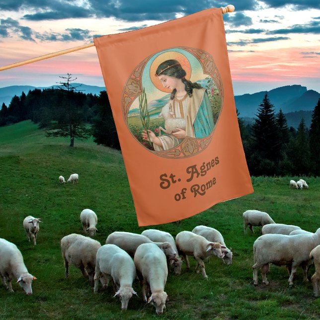 2-sided St. Agnes of Rome (BK 006) House Flag (Creator Uploaded)