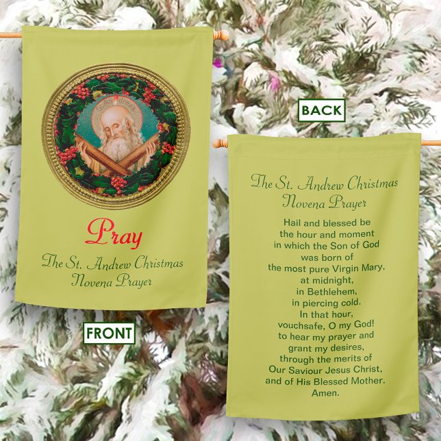 2-sided St. Andrew Christmas Novena Prayer House Flag (Creator Uploaded)
