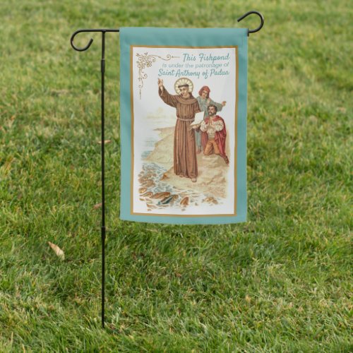 2_sided St Anthony Preaching to Fishes and Men Garden Flag
