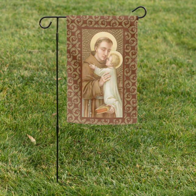 2-sided St. Anthony & the Christ Child (JM 05) Garden Flag (In SItu)