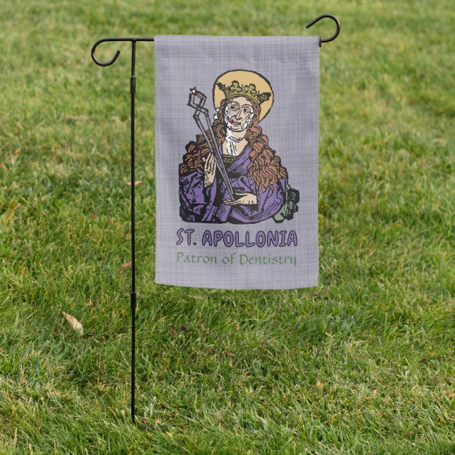 2-sided St. Apollonia, Pulled Tooth (Nuremberg) Garden Flag (In SItu)