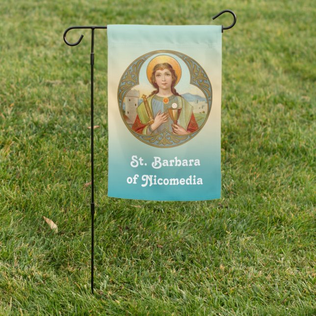 2-sided St. Barbara of Nicomedia (BK 001)  Garden Flag (In SItu)