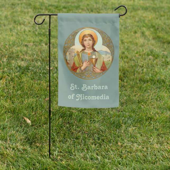 2-sided St. Barbara of Nicomedia (BK 001)  Garden Flag (In SItu)