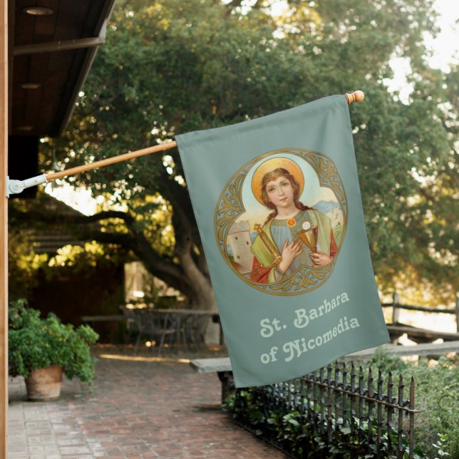 2-sided St. Barbara of Nicomedia (BK 001)  House Flag (In SItu)