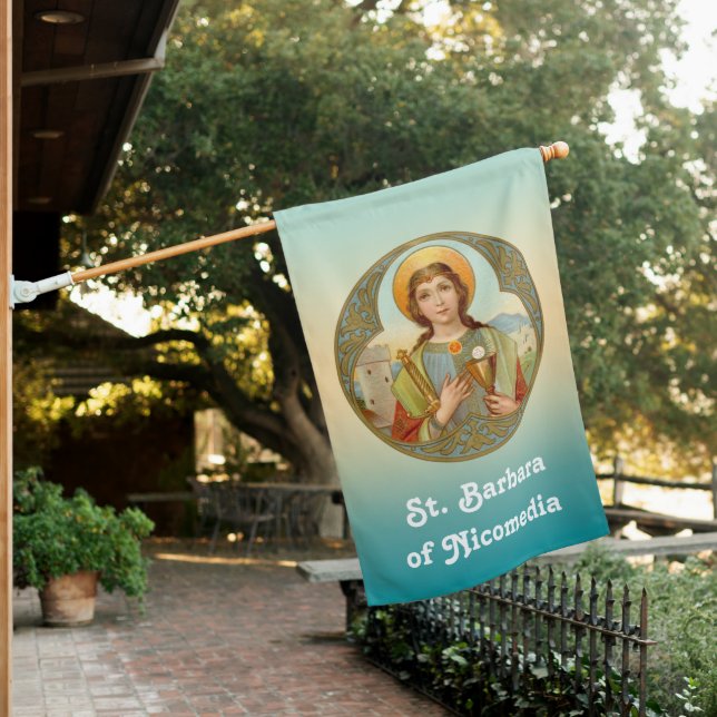 2-sided St. Barbara of Nicomedia (BK 001)  House Flag (In SItu)