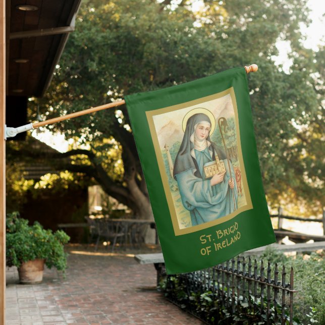 2-sided St. Brigid of Ireland (M 014) House Flag (In SItu)