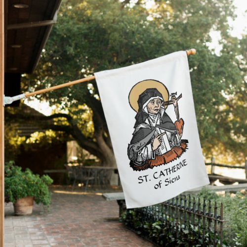 2_sided St Catherine of Siena Cross_Topped Heart  House Flag