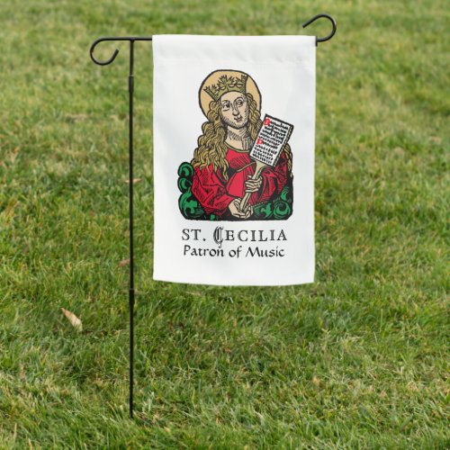 2_sided St Cecilia with Hymn Board Nuremberg Garden Flag