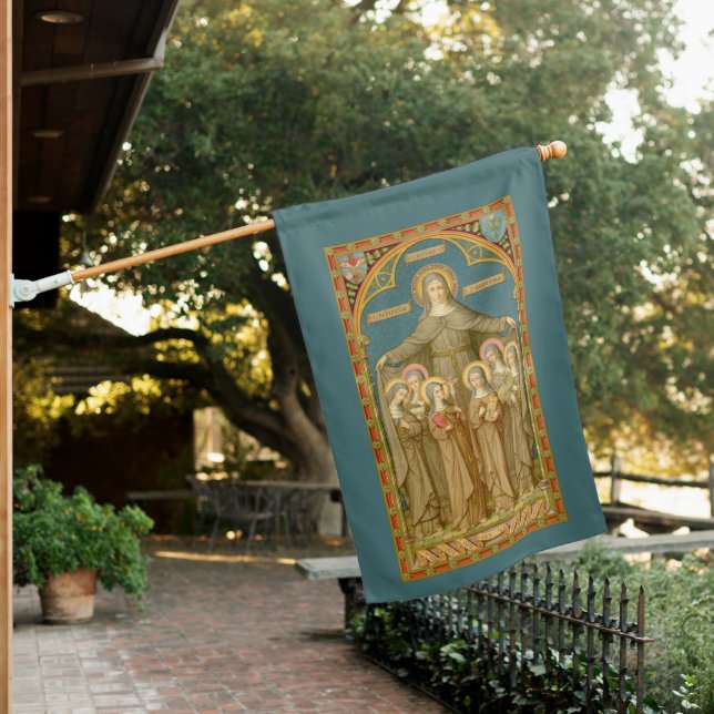 2-sided St. Clare of Assisi & Nuns (SAU 027) House Flag (In SItu)