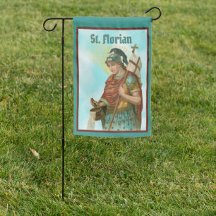 2-sided St Florian with Bucket (Clear Skies; M019) Garden Flag