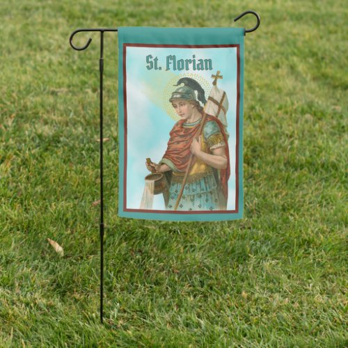 2_sided St Florian with Bucket Clear Skies M019 Garden Flag