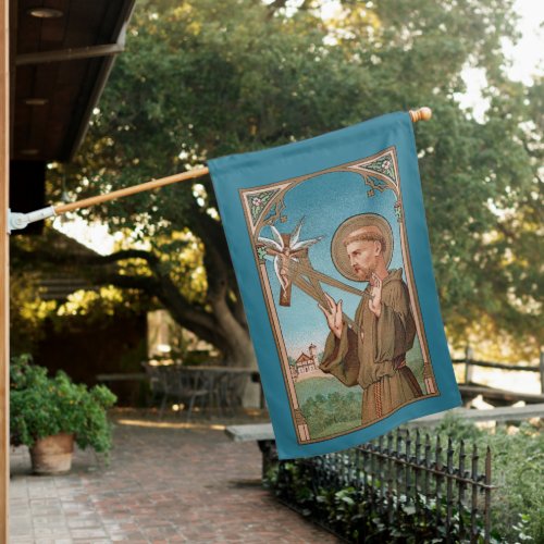 2_sided St Francis of Assisi Pater Seraphicus House Flag