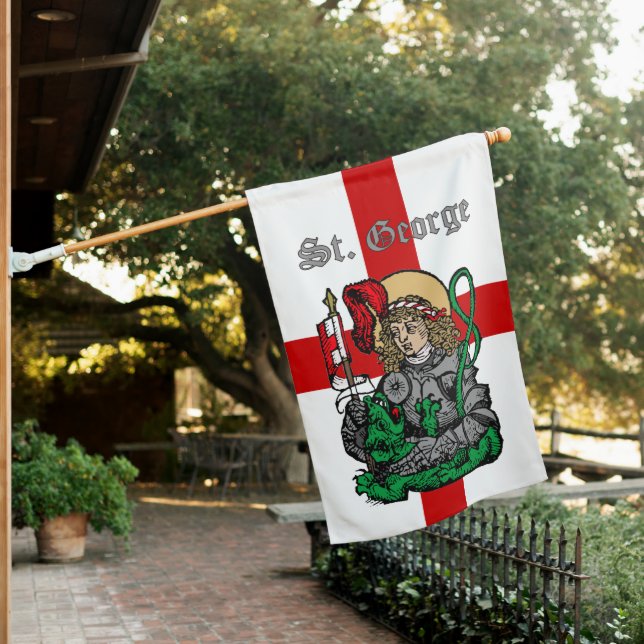 2-sided St. George and the Dragon (Nuremberg) House Flag (In SItu)