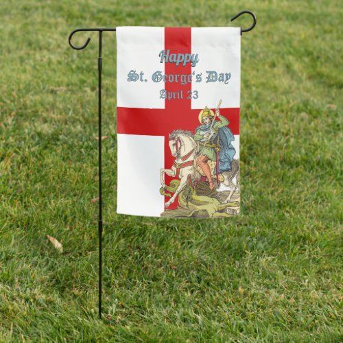 2_sided St George on Horseback BS 01 Garden Flag