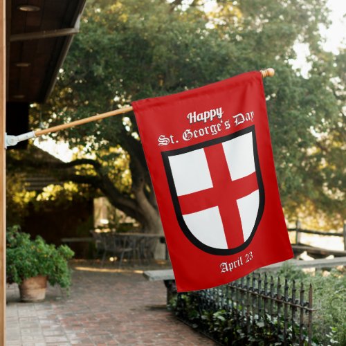 2_sided St Georges Shield on Red House Flag