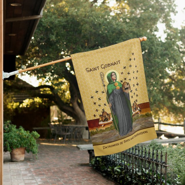 2-sided St. Gobnait of Ballyvourney (SAE 003)  House Flag (In SItu)