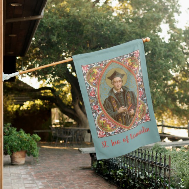2-sided St. Ivo of Kermartin (BK 015) House Flag (In SItu)