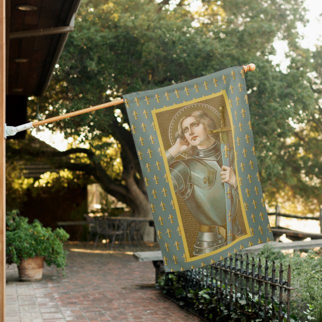 2-sided St. Joan of Arc (JM 28) House Flag (In SItu)