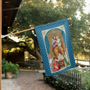 2-sided St. Joseph, CC, Angels with Vatican Model House Flag