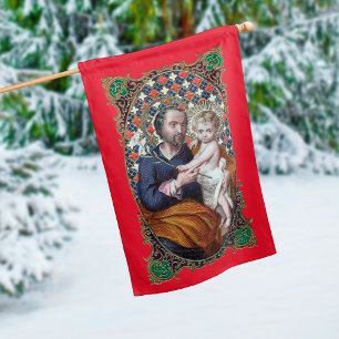 2-sided St. Joseph & Christ Child Christmas House Flag