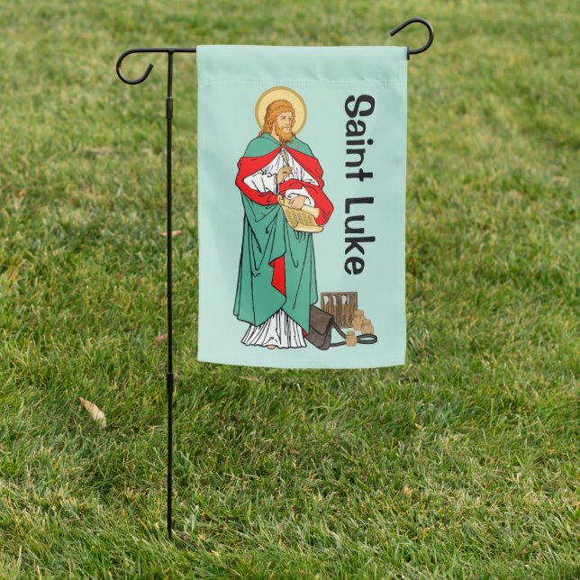 2-sided St. Luke, Physician (RLS 08; MedVers.) Garden Flag (In SItu)