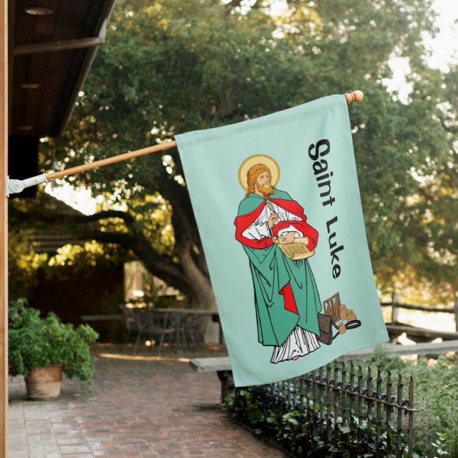 2-sided St. Luke, Physician (RLS 08; MedVers.) House Flag (In SItu)
