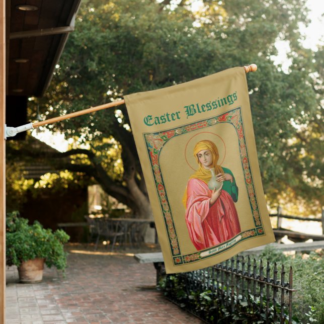 2-sided St. Mary Magdalene as Myrrhbearer Easter House Flag (In SItu)