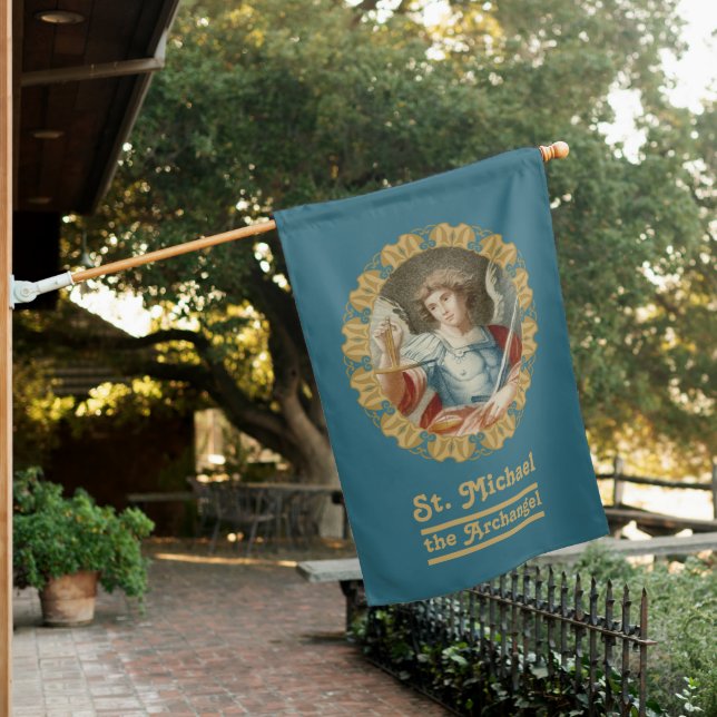 2-sided St. Michael the Archangel (M 010) House Flag (In SItu)
