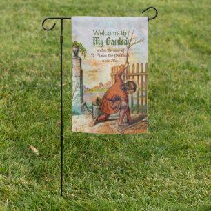 2-sided St. Phocas the Gardener Planting a Tree Garden Flag