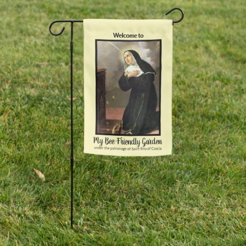 2_sided St Rita of Cascia and Her Bees M 066 Garden Flag
