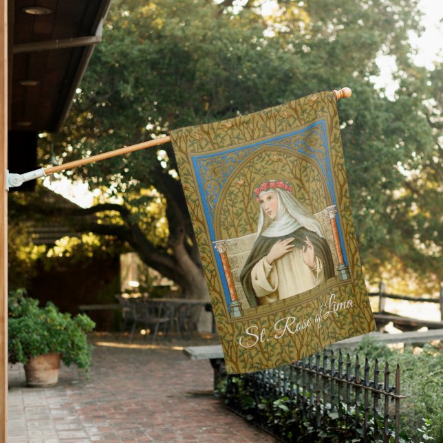 2-sided St. Rose of Lima (BK 020) House Flag (In SItu)
