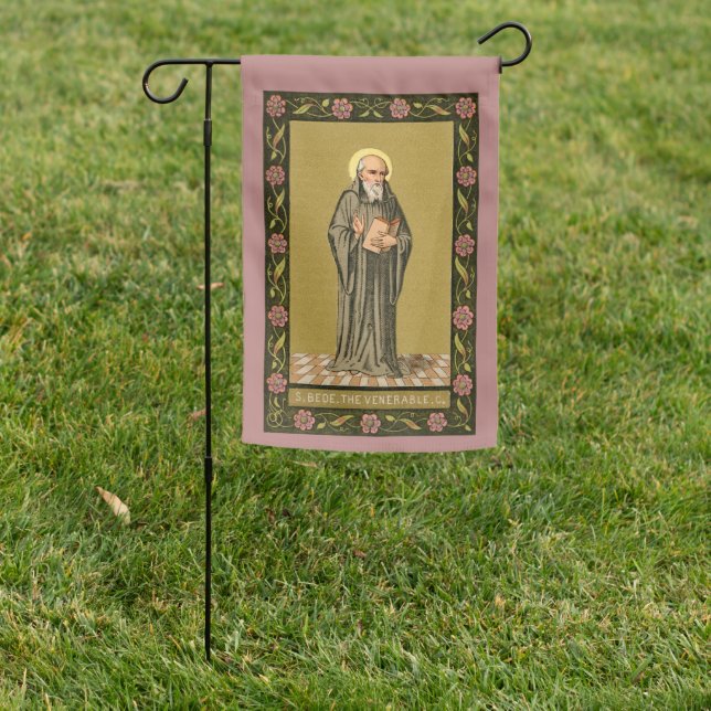2-sided The Venerable Bede Preaching (P 008) Garden Flag (In SItu)
