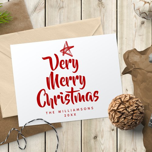 2 Sided VERY MERRY CHRISTMAS Photo Holiday Card