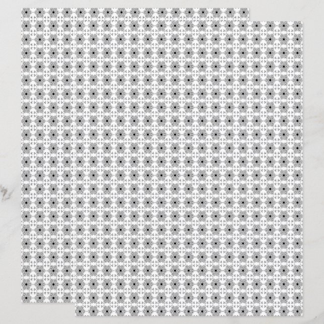 2-Sided W&B Mediterranean Tile Scrapbook Page (Front/Back)