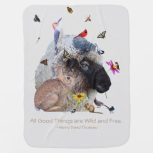 2-sided WildNight with Nature-birds, butterflies B Baby Blanket