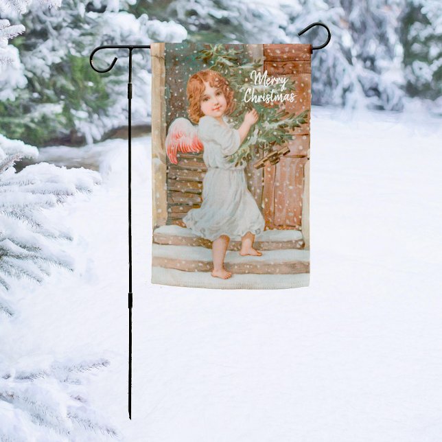 2-sided Winsome Angel with Christmas Tree Garden Flag (Creator Uploaded)