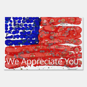 2 Sided-Yard Sign Thank You Flag & Peace Garden