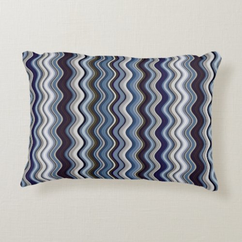 2 Sides 2 Shades Wavy Stripes Accent Pillow