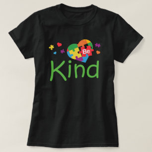 2 Sides Autism Awareness Be Kind Puzzle Piece T-Shirt