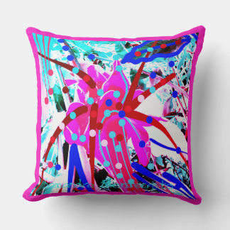2 SIDES FESTIVE FLOWER  Throw Pillow #1