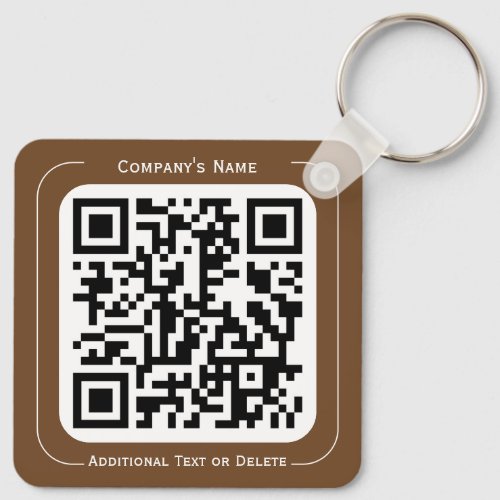 2 sides Your Logo  QR code Simple Business Office Keychain