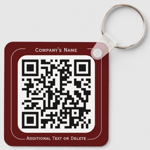 2 sides Your Logo  QR code Simple Business Office Keychain