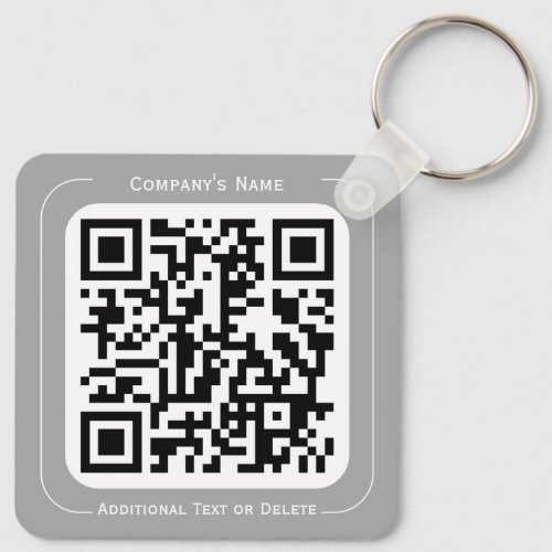 2 sides Your Logo  QR code Simple Business Office Keychain