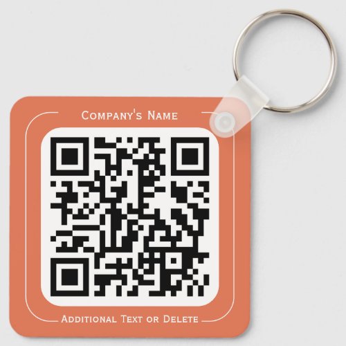 2 sides Your Logo  QR code Simple Business Office Keychain