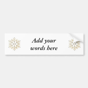 2-Silver and Gold Snowflake 3-D Look Bumper Sticker