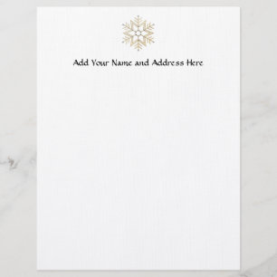 2-Silver and Gold Snowflake 3-D Look Letterhead