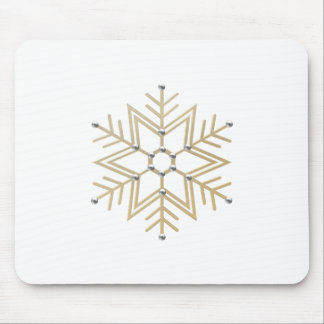 2-Silver and Gold Snowflake 3-D Look Mouse Pad