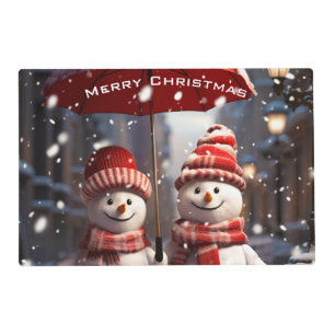 2 Snowman Christmas Party Placemat